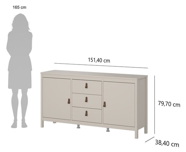 Sivobéžová komoda 152x80x38 cm Madrid – Tvilum