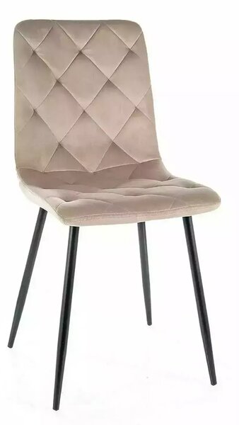 Signal JERRY VELVET jedálenská stolička, ČIERNY RÁM/TM.BEIGE BLUVEL 40