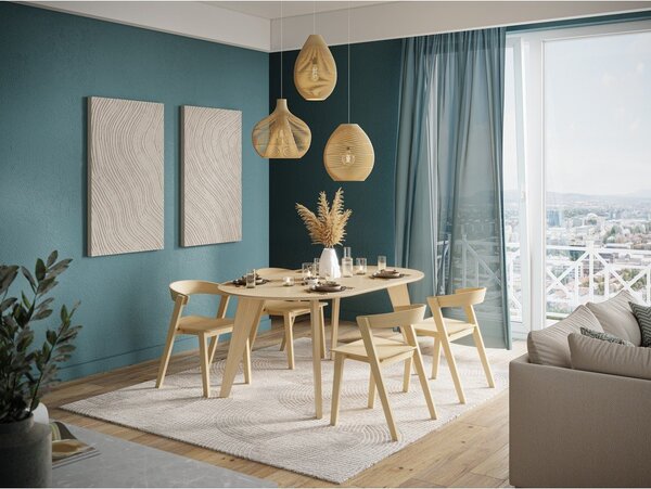 Jedálenský stôl s doskou v dubovom dekore v prírodnej farbe 100x180 cm Lago – TemaHome