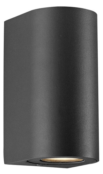 Canto Maxi 2 Seaside vonkajšie nástenné svietidlo, čierne, GU10, 17 cm, Čierna, Hliník, Moderný, Nástenné svietidlo