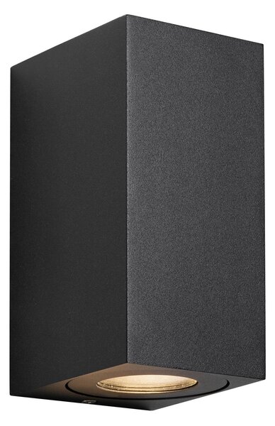 Vonkajšie nástenné svietidlo Canto Maxi Kubi 2 Seaside, čierne GU10 17 cm, Čierna, Hliník, Moderný, Nástenné svietidlo