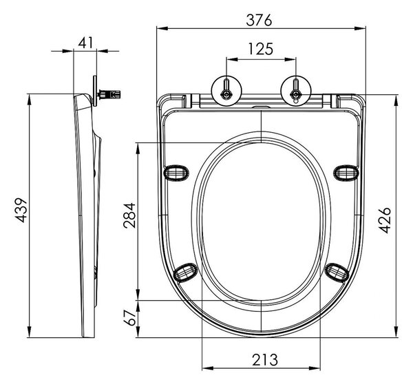 Bruckner Bruckner, LEON WC sedátko, Slim, Soft Close, duroplast, biela, 301.307.4
