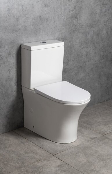 Bruckner Bruckner, DARIO RIMLESS WC kombi misa s nádržkou, spodný/zadný odpad, biela, 201.437.4