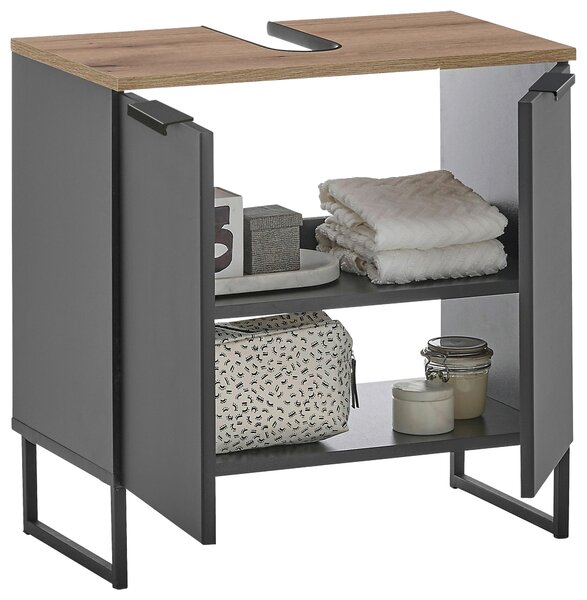 SKRINKA POD UMÝVADLO, čierna, čierna, farba duba, 60/60/35 cm home24 - Kúpeľňové skrinky, Online Only