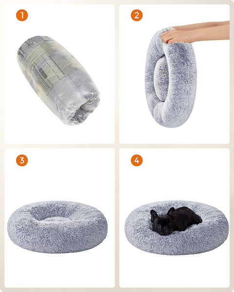 SONGMICS Plyšový pelech Fluffys L sivý