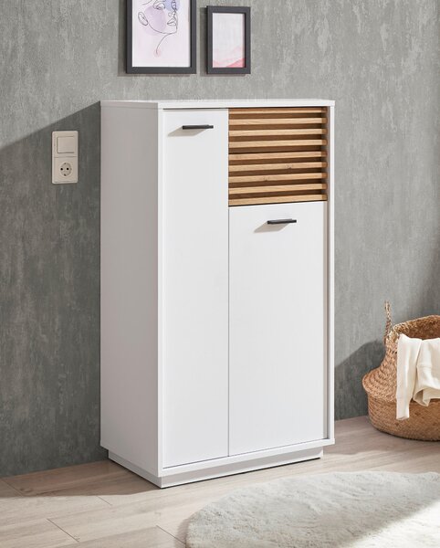 STREDNE VYSOKÁ SKRINKA, biela, farba duba, 60/106/35 cm Xora - Kúpeľňové skrinky