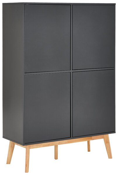 VYSOKÁ KOMODA, kaučukové drevo, sivá, prírodná farba, 100/149/40 cm MID.YOU - Skrine, Online Only