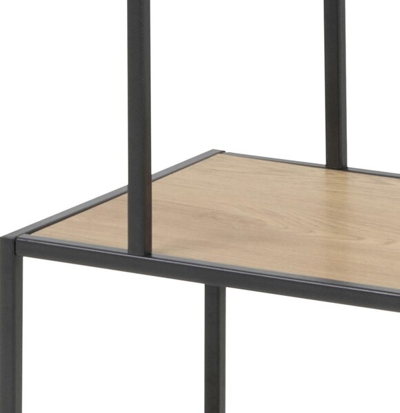REGÁL, čierna, farba duba, oceľ, 77/114/34 cm Dieter Knoll - Regály