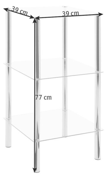 REGÁL, chrómová, 39/77/39 cm - Regály