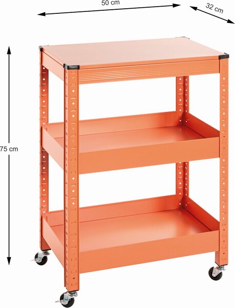 SERVÍROVACÍ VOZÍK, oranžová, 50/32/75 cm - Barový nábytok, Online Only