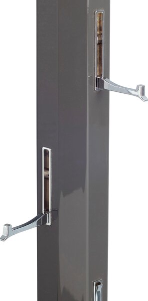 VEŠIAKOVÝ PANEL, antracitová, chrómová, 8/185/4 cm - Vešiakové steny, Online Only