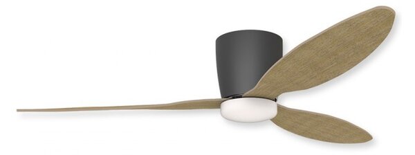 Stropná ventilátor Veneti CCT čierne/Teak Wood s LED stmievateľný