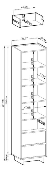 REGÁL IMPERIAL KARAMELOVÝ DUB 50 cm