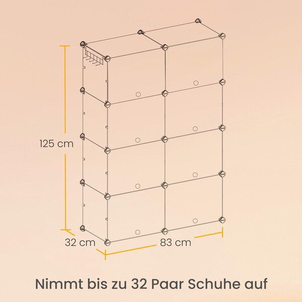 REGÁL NA TOPÁNKY, biela, 83/125/32 cm - Online Only drobný nábytok, Online Only