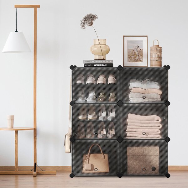 REGÁL NA TOPÁNKY, čierna, biela, 82/92/32 cm - Online Only drobný nábytok, Online Only