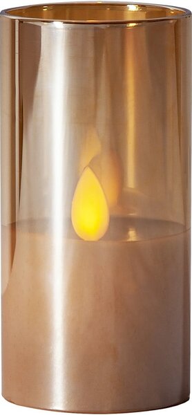 Oranžová LED vosková sviečka v skle Star Trading M-Twinkle, výška 10 cm