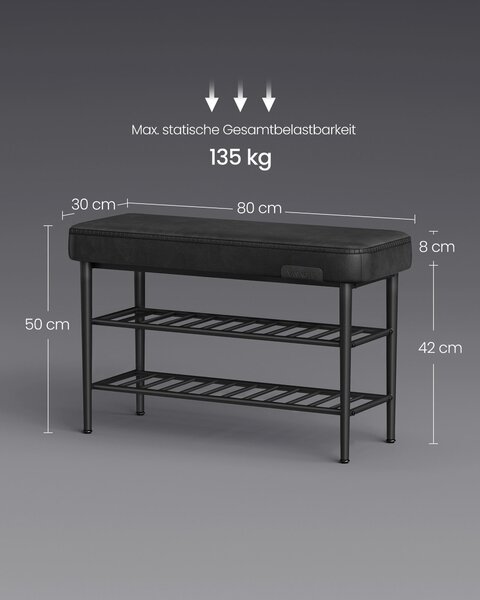 LAVICA NA TOPÁNKY, čierna, 80/50/30 cm MID.YOU - Online Only drobný nábytok, Online Only