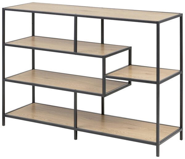 REGÁL, čierna, farba duba, oceľ, 114/78/35 cm Dieter Knoll - Regály