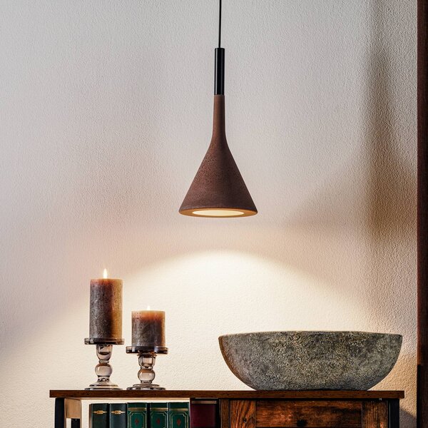 Foscarini Aplomb závesná lampa GU10 z betónu hnedá, Hnedá / hrdzavá, Kuchyňa, Betón, Dizajn, Závesné svietidlo