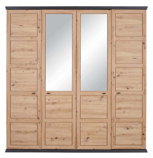 SKRIŇA S OTOČNÝMI DVERAMI, tmavosivá, dub artisan, 205/209/60 cm Hom`in - Skrine
