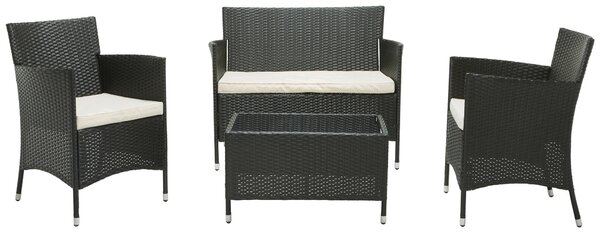 SÚPRAVA ZÁHRADNÉHO NÁBYTKU 4-dielne, kov, plast, sklo, textil Ambia Garden - Online Only záhrada, Online Only