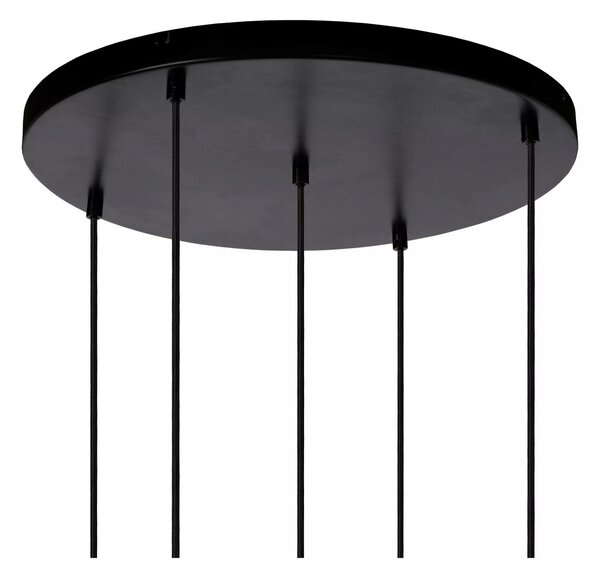 Lucide 45494/15/65 závesné stropné svietidlo Joanet 5x40W | E27 - dymovo šedá, sklo