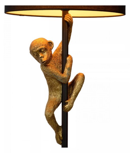 Lucide 10702/81/30 stojaca lampa Extravaganza Chimp 1x60W | E27 - čierna, kov, vypínač na kábli