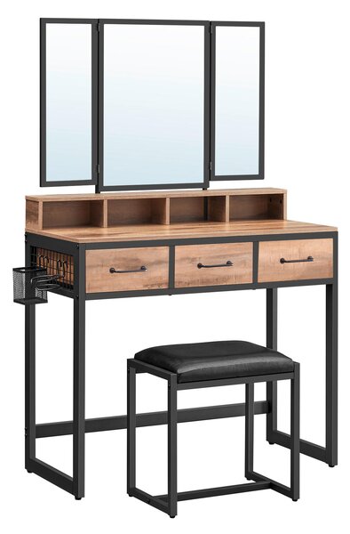 TOALETNÝ STOLÍK, čierna, farba duba, 90/40/141 cm Boxxx - Online Only drobný nábytok, Online Only