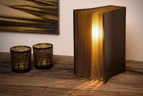 Lucide 78596/01/30 stolná lampička Extravaganza livret 1x40W | E14 - čierna, vypínač na kábli