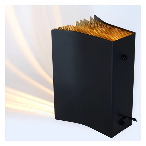Lucide 78596/01/30 stolná lampička Extravaganza livret 1x40W | E14 - čierna, vypínač na kábli