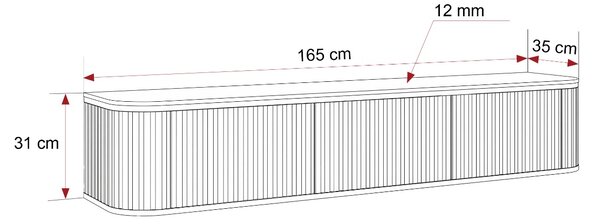 ZÁVESNÝ TV STOLÍK MODENA KAŠMÍR LED 165 cm