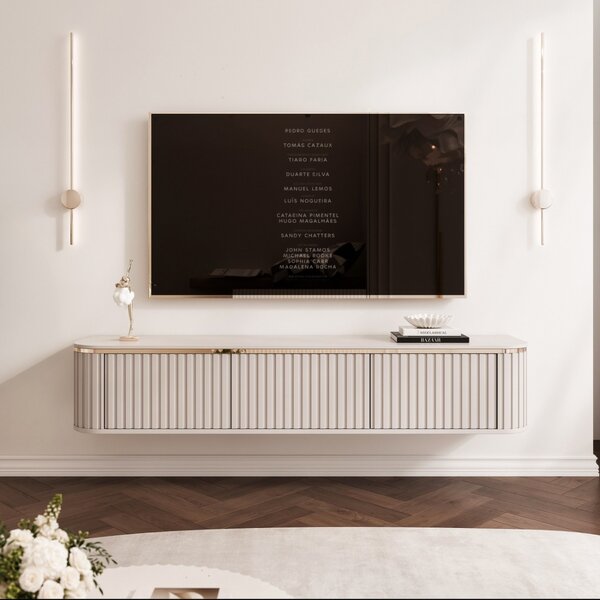 ZÁVESNÝ TV STOLÍK MODENA KAŠMÍR LED 165 cm