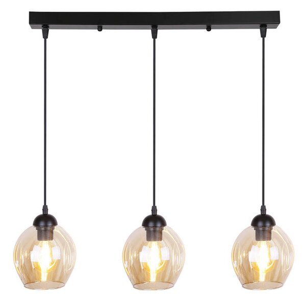 Čierno-hnedý závesný luster Aspa pre žiarovku 3x E27 – LED lustre a svietidlá > Kolekcie svietidiel > Kolekcia svietidiel ASPA