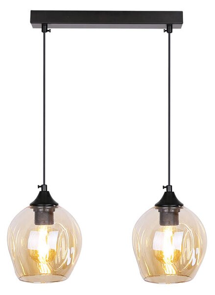 Čierno-hnedý závesný luster Aspa pre žiarovku 2x E27 – LED lustre a svietidlá > Kolekcie svietidiel > Kolekcia svietidiel ASPA