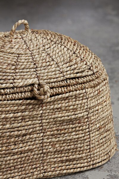 Úložný kôš s vekom Rama Natural – menší