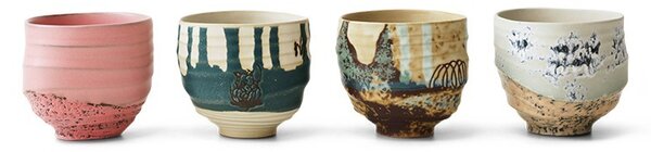 Sada 4ks umeleckých keramických hrnčekov na kávu Artist Ceramics – 8*8*7,5 cm/ 250ml - HKLIVING