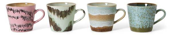 Súprava 4ks retro hrnček na Cappuccino 70s Dada - 9,5 * 12 * 8,5 cm / 330ml - HKLIVING