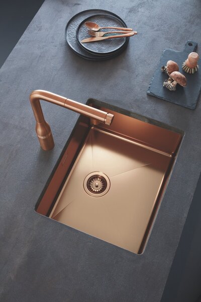 GROHE K700U - Nerezový kuchynský drez, kartáčovaný Warm Sunset 31574DL1