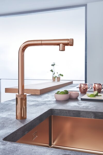 GROHE K700U - Nerezový kuchynský drez, kartáčovaný Warm Sunset 31574DL1