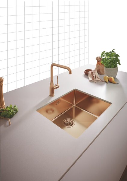 GROHE K700U - Nerezový kuchynský drez, kartáčovaný Warm Sunset 31574DL1