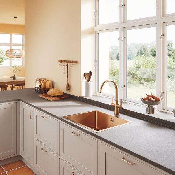 GROHE K700U - Nerezový kuchynský drez, kartáčovaný Warm Sunset 31574DL1