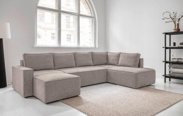 SEDACIA SÚPRAVA, textil, sivá, biela MID.YOU - Sedačky, Online Only