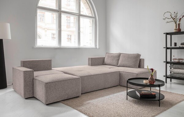 SEDACIA SÚPRAVA, textil, sivá, biela MID.YOU - Sedačky, Online Only