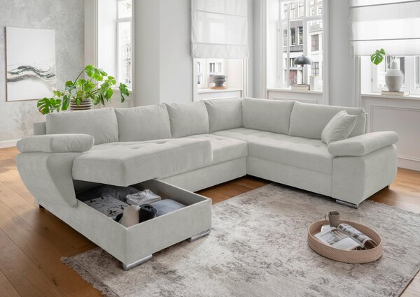 SEDACIA SÚPRAVA, textil, béžová Livetastic - Sedačky, Online Only