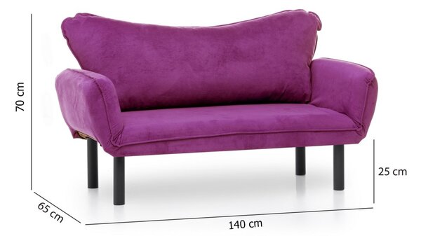 Hanah Home 2-miestna pohovka Chatto 140 cm fialová