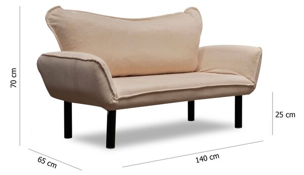 Hanah Home 2-miestna pohovka Chatto 140 cm krémová