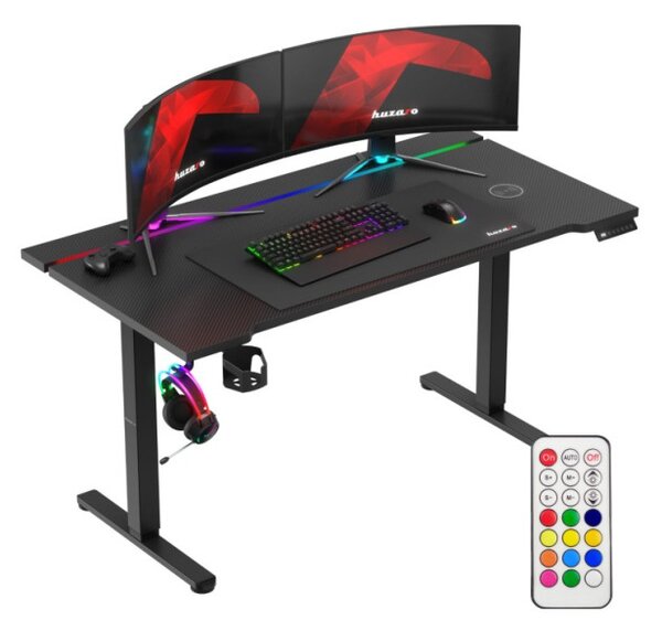 Elektrický výškovo nastaviteľný herný stôl Hero 8.7 RGB čierny