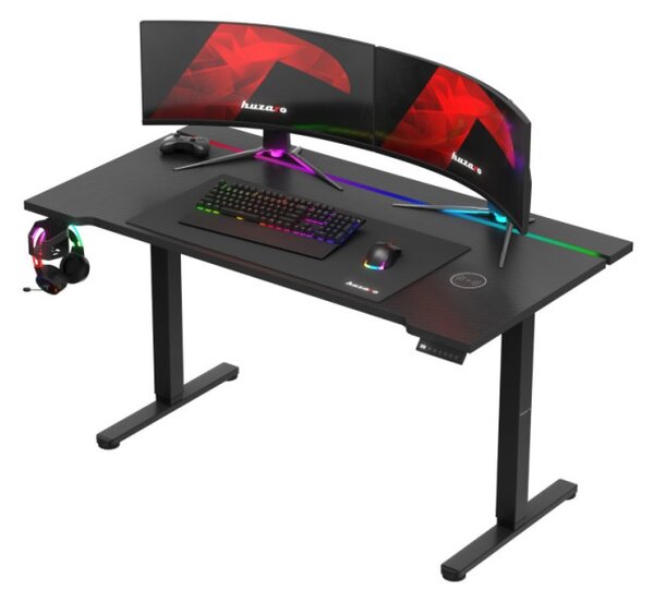 Elektrický výškovo nastaviteľný herný stôl Hero 8.7 RGB čierny