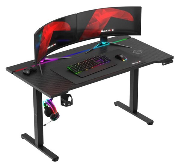 Elektrický výškovo nastaviteľný herný stôl Hero 8.7 RGB čierny