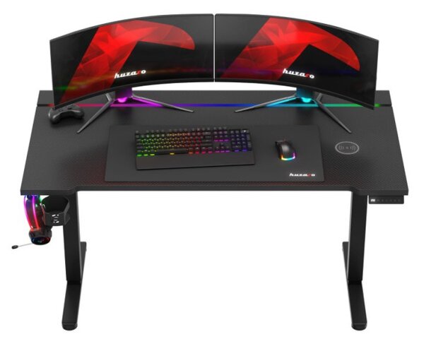 Elektrický výškovo nastaviteľný herný stôl Hero 8.7 RGB čierny